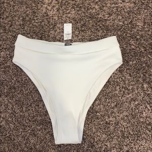 White high waisted bikini bottoms